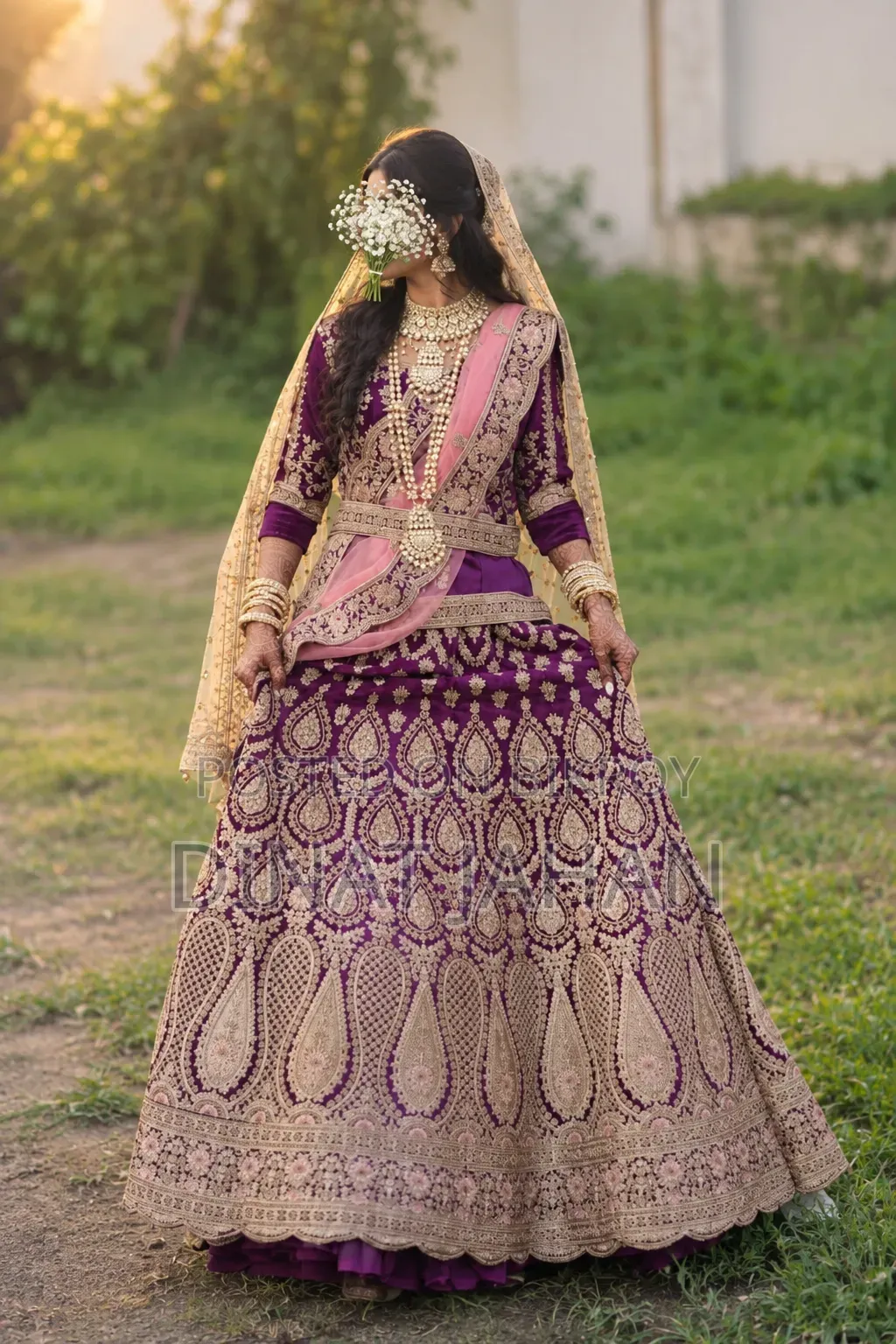 Heavy Work Purple Lehenga | Worn Once