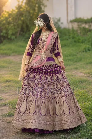Heavy Work Purple Lehenga | Worn Once
