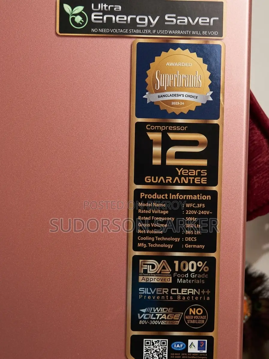 Walton WFC 380L Refrigerator for Sell