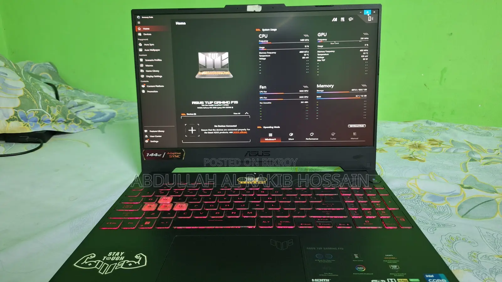 Laptop Asus TUF Gaming F15 8GB Intel Core i7 SSD 1T