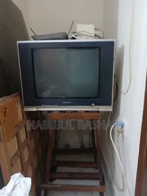 Used Box TV With Wooden Normal Rack