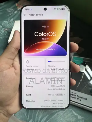 ওয়ানপ্লাস ১৫ ২৫৬ জিবি ব্ল্যাক