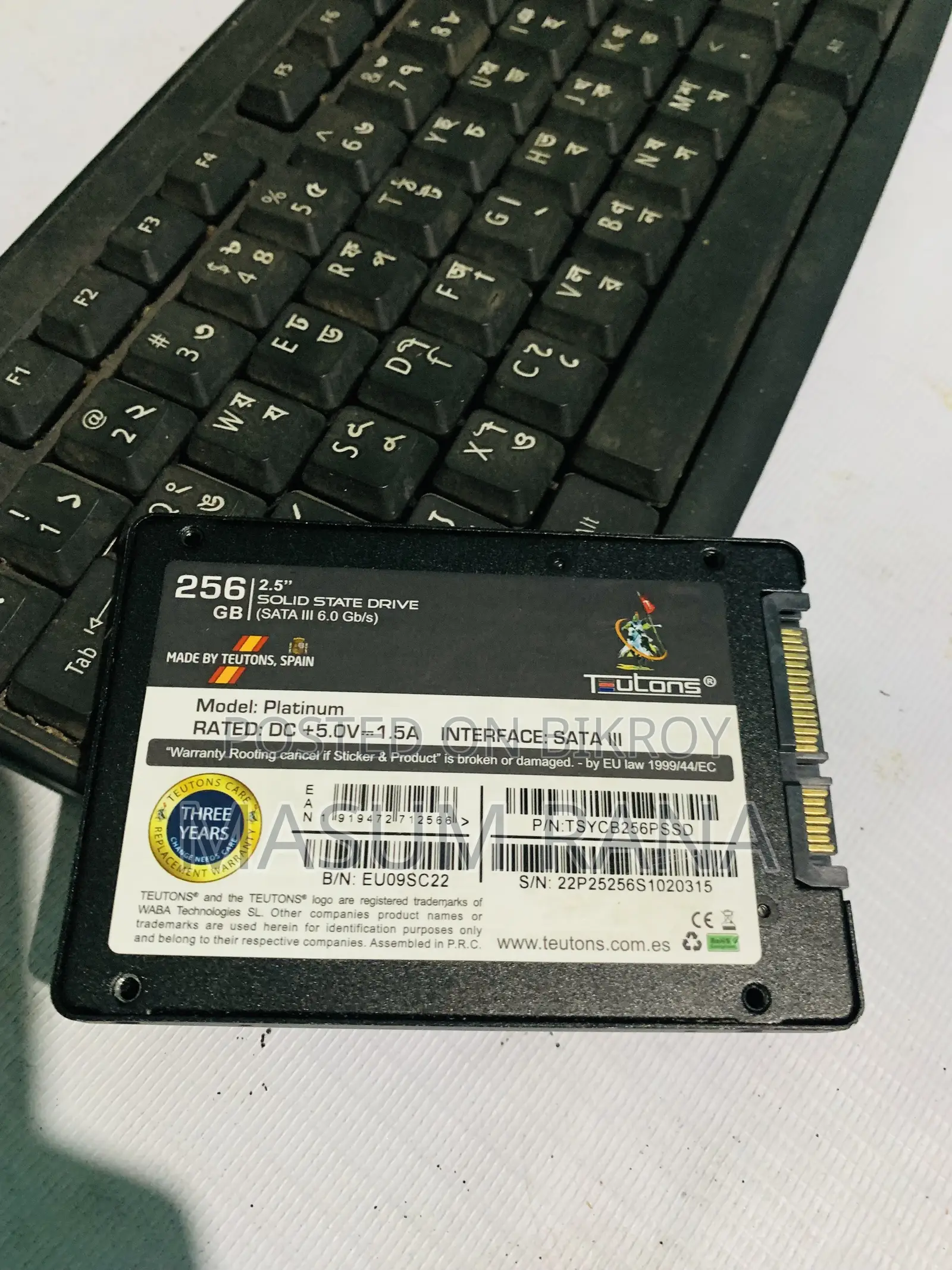 Teutons 256GB SSD — Hard Disk For Sale