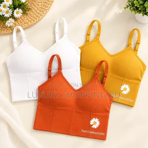 Women’s Seamless Padded Camisole Bra – Comfortable Wireless Crop Top