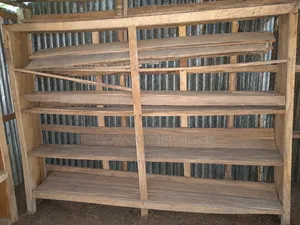 Two wooden shelves.