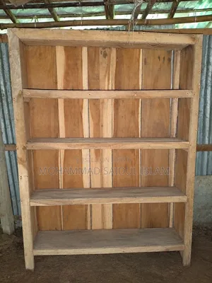Two wooden shelves.
