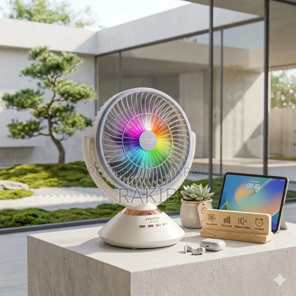JYSUPER JY-2570 Rechargeable Fan With LED Light