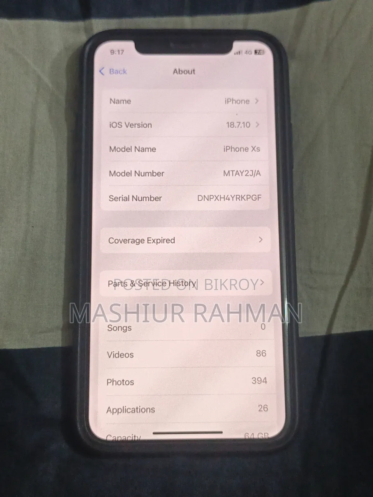 Apple iPhone XS 64 GB Silver