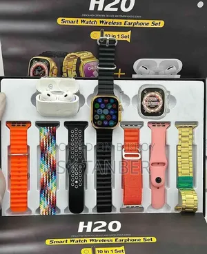 H20 Smart Watch With Wireless Earphone (10 in 1)