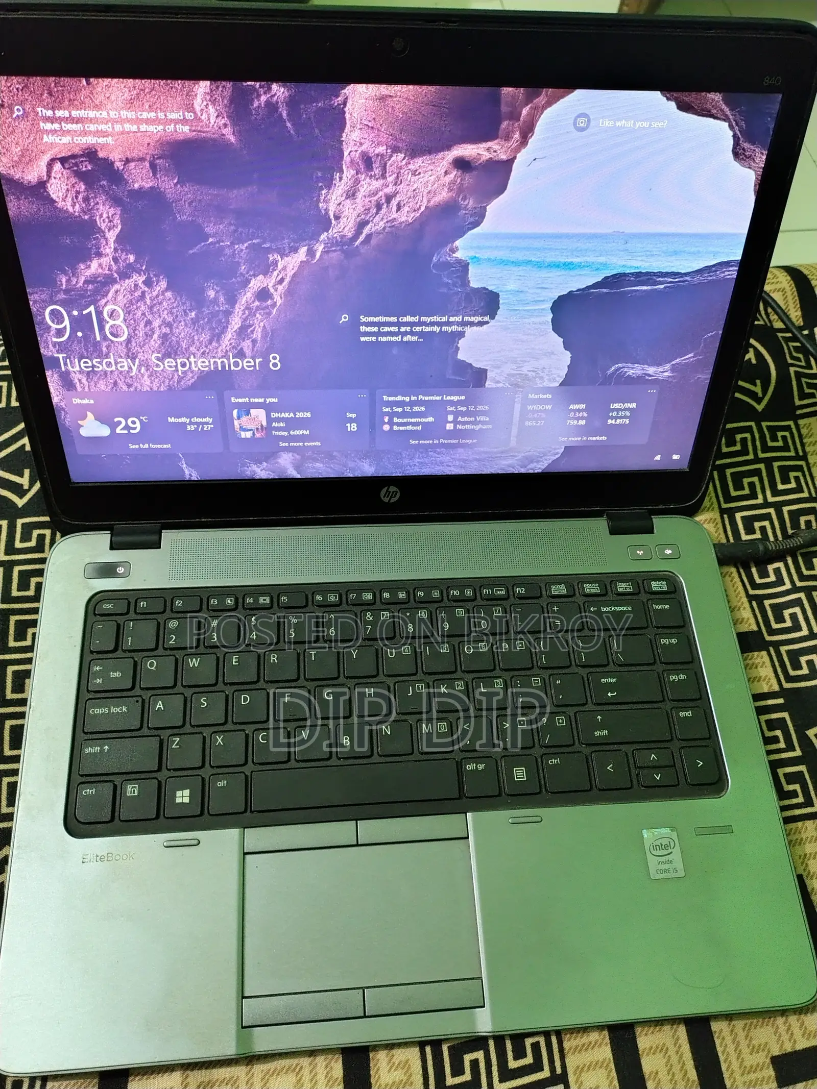 Laptop HP EliteBook 840 12GB Intel Core I5 SSD 256GB