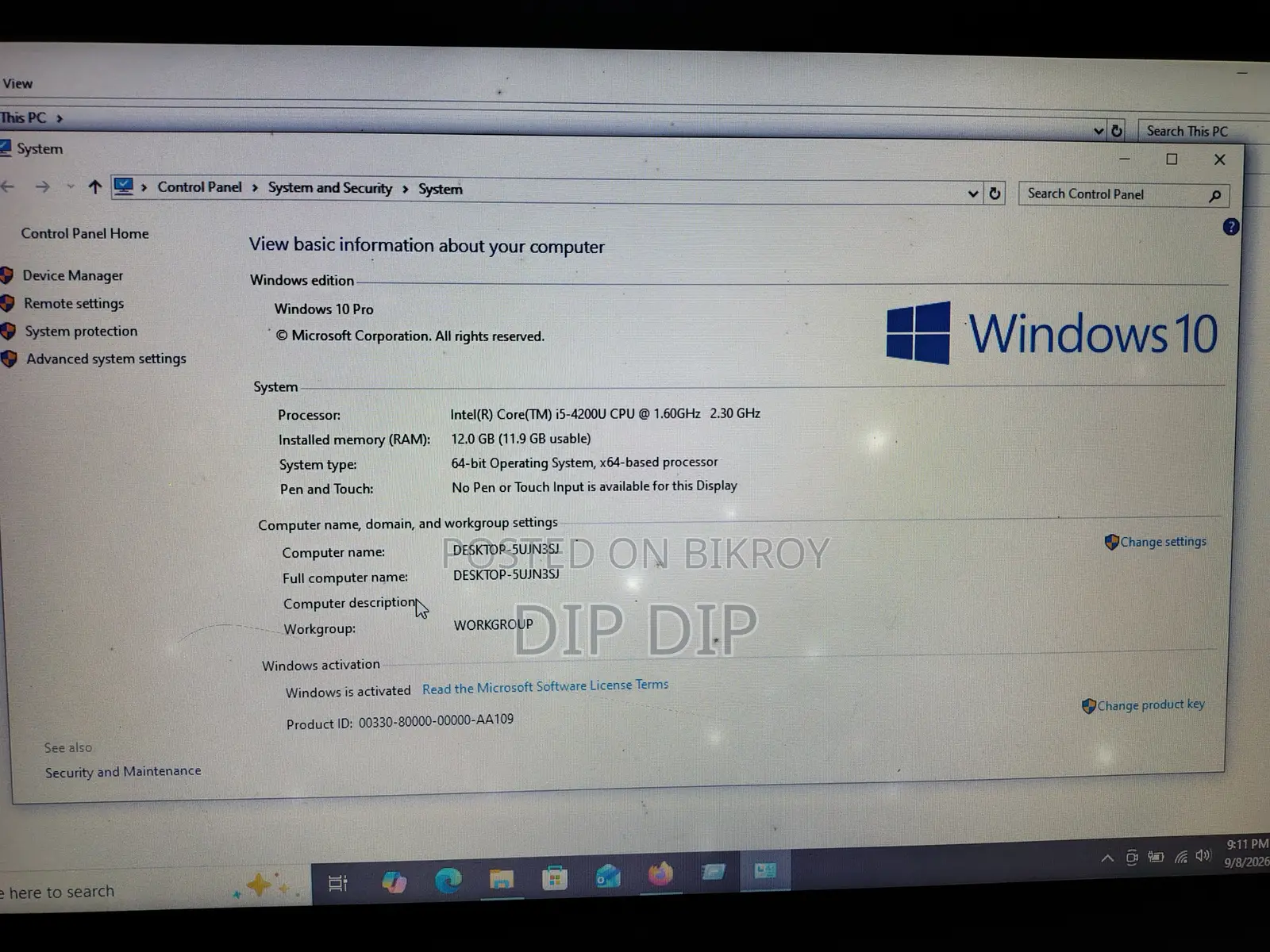 Laptop HP EliteBook 840 12GB Intel Core I5 SSD 256GB