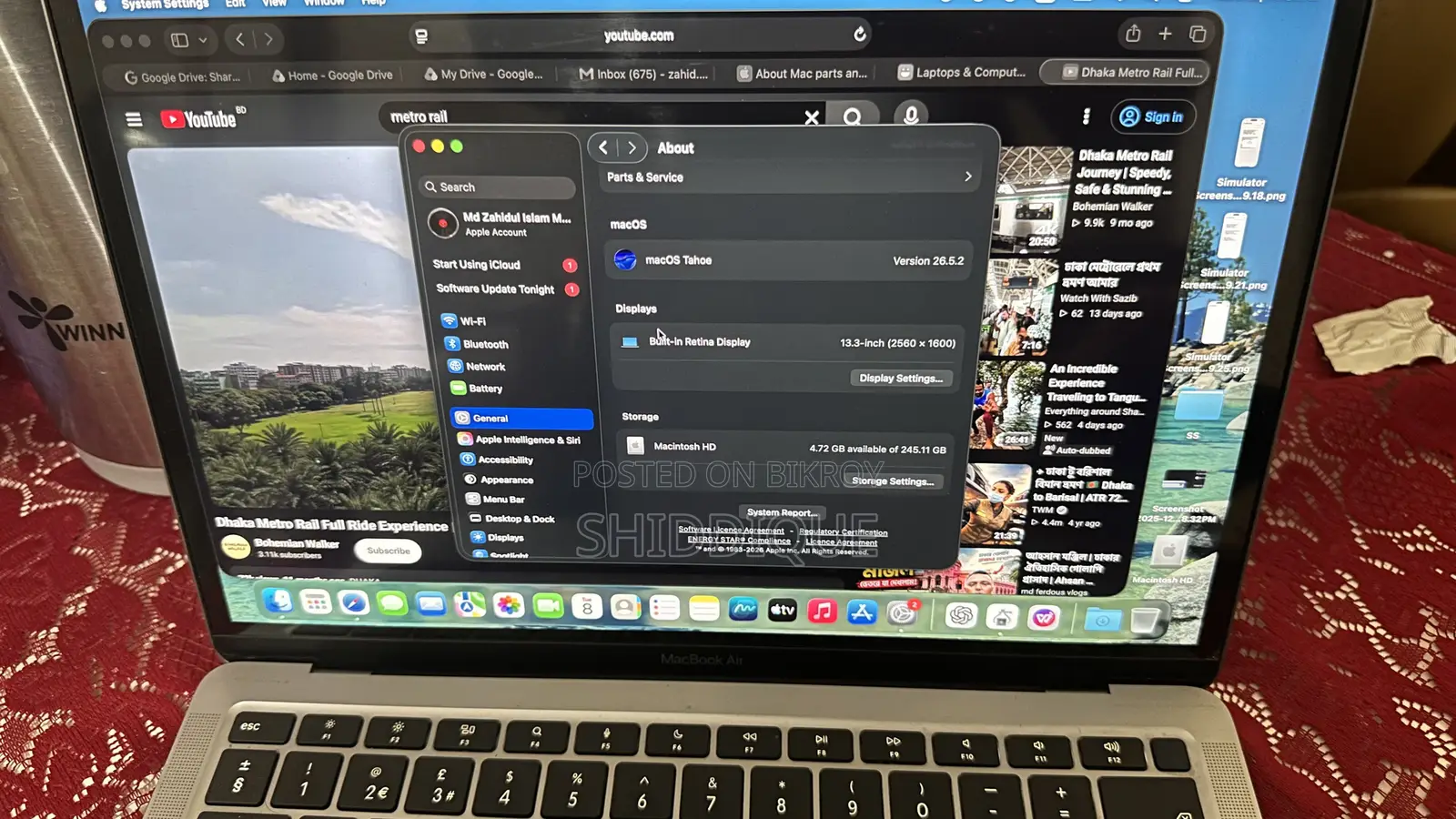 Laptop Apple MacBook Air 2020 M1 8GB Apple M1 SSD 256GB