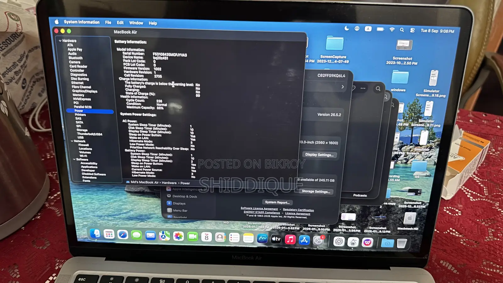 Laptop Apple MacBook Air 2020 M1 8GB Apple M1 SSD 256GB