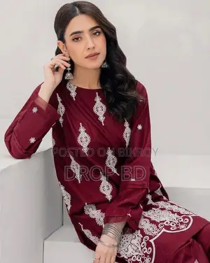 Cotton Embroidery Two Piece