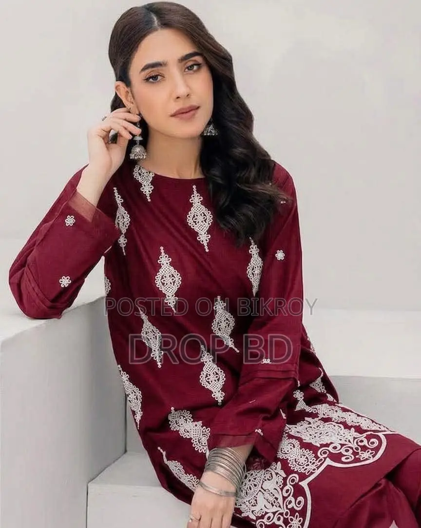Cotton Embroidery Two Piece