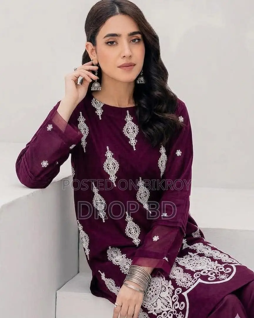 Cotton Embroidery Two Piece