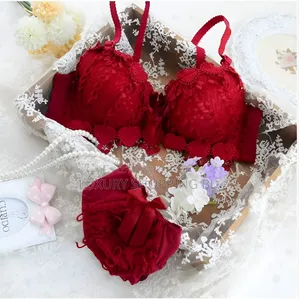 Floral Lace Push-Up Bra Panty Set – Padded Matching Lingerie