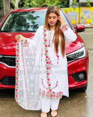 Cotton Embroidery Three Piece