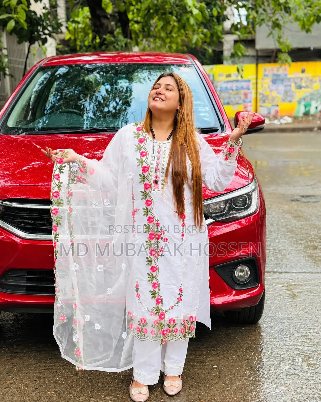 Cotton Embroidery Three Piece