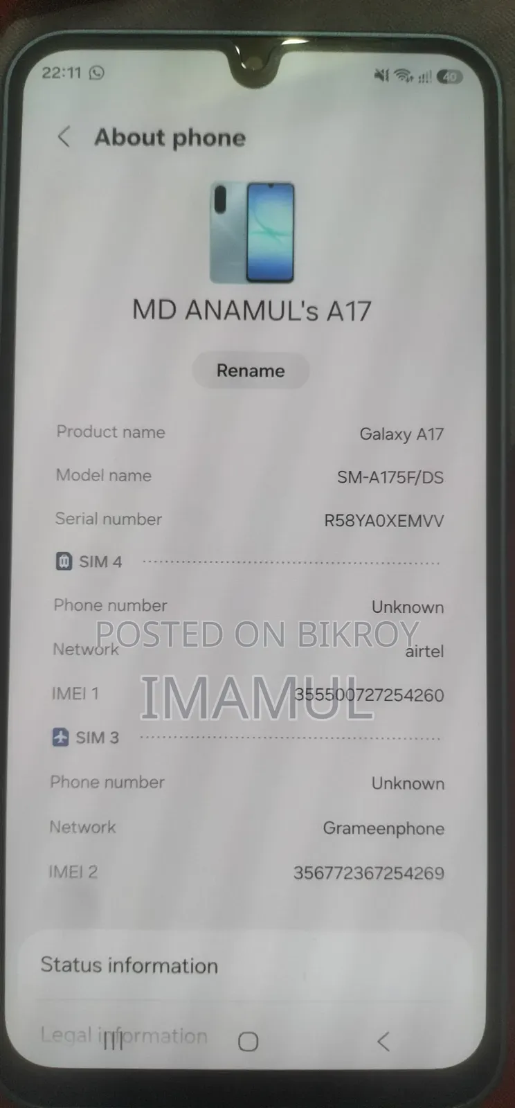 Samsung Galaxy A17 5G 128 GB Blue
