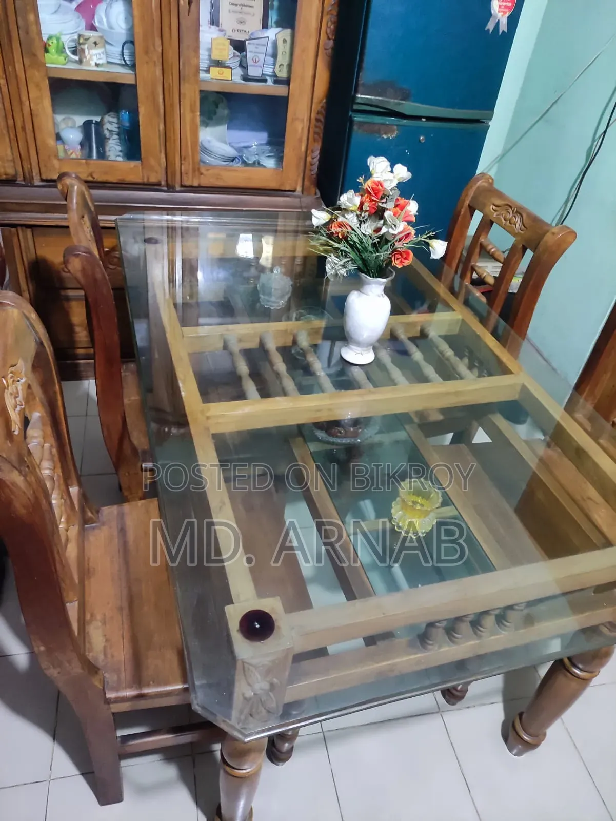 Teak Wood Dining Table (4 Chairs)