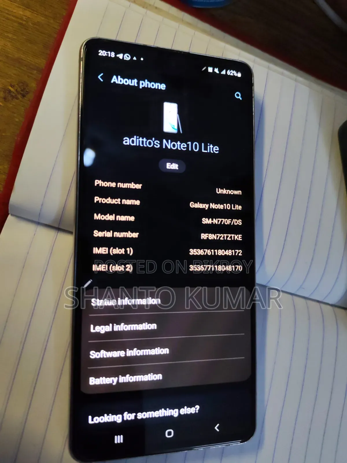Samsung Galaxy Note 10 Lite 128 GB Blue