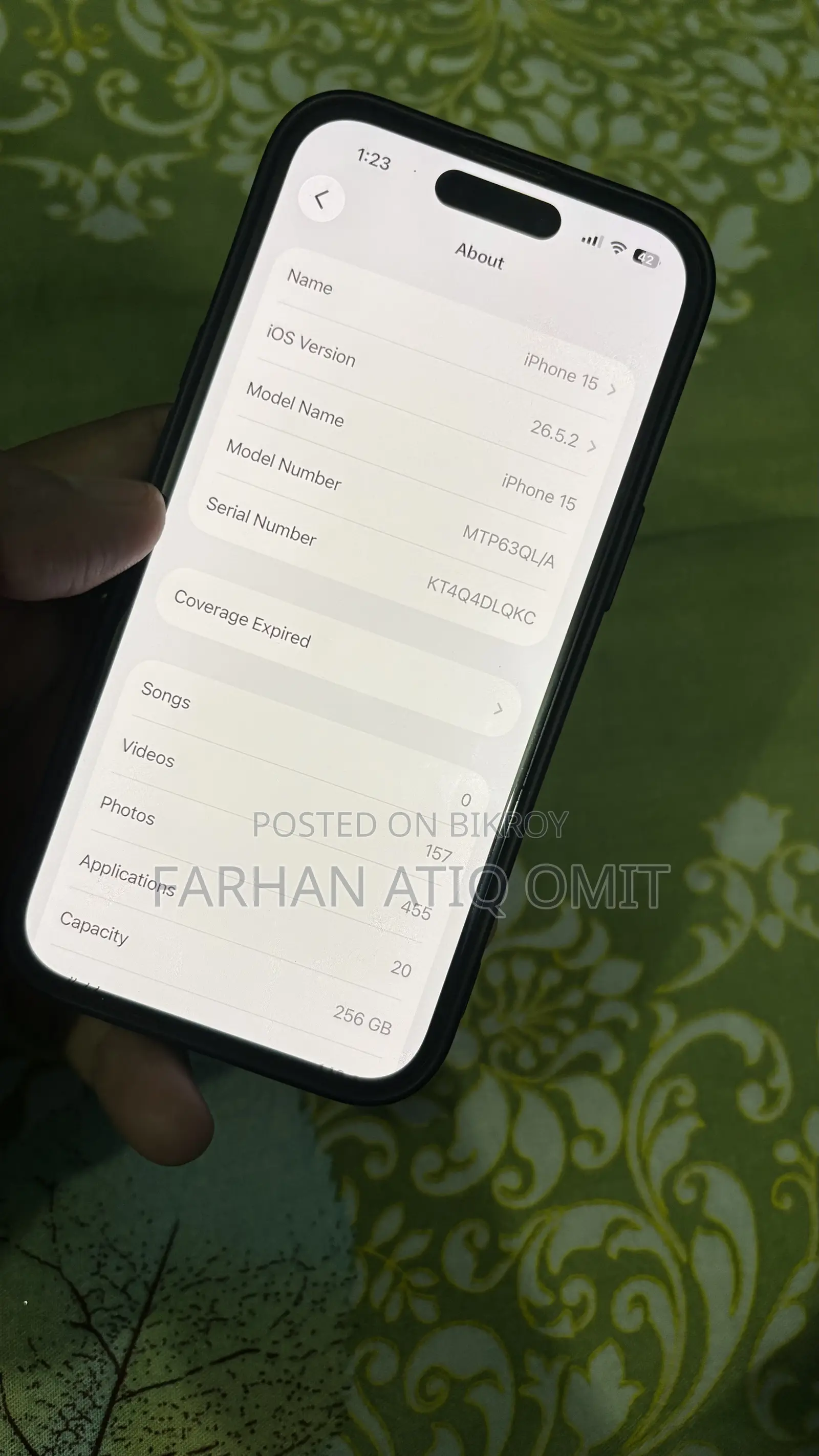 Apple iPhone 15 256 GB Black
