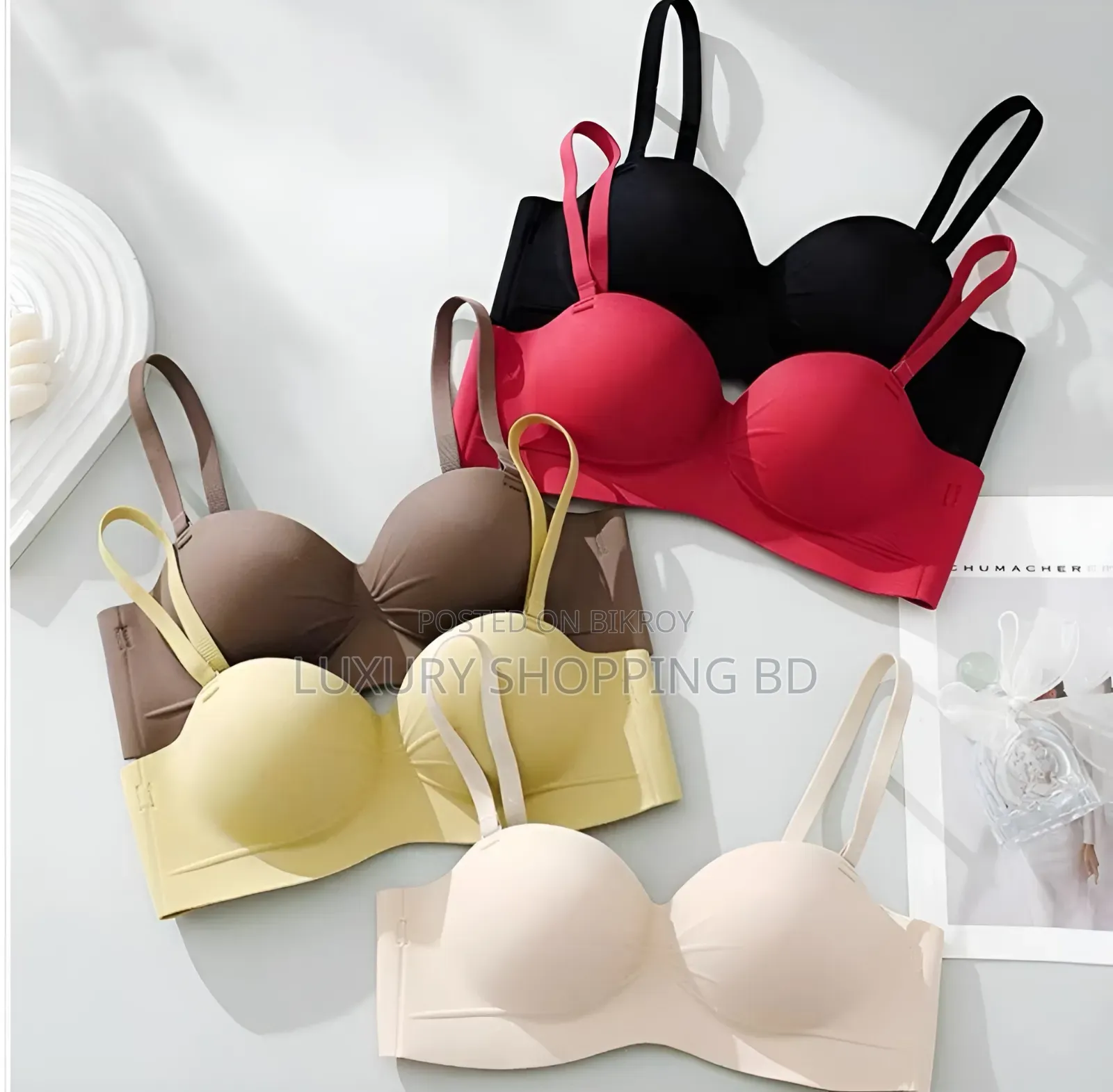 Women’s Seamless Push Up Bra – Wireless Padded Support Bra