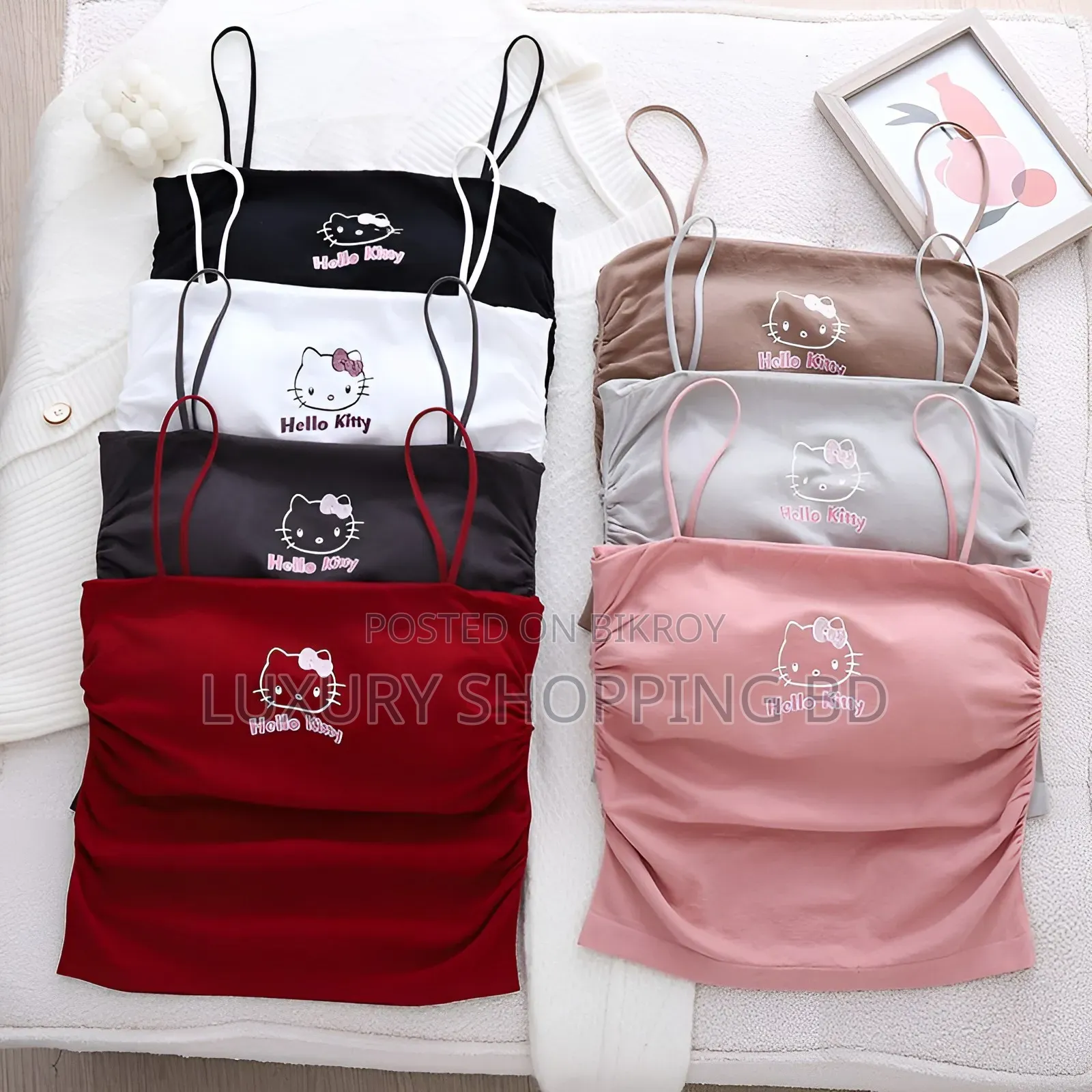 Women’s Hello Kitty Camisole Top – Cute Spaghetti Strap Innerwear