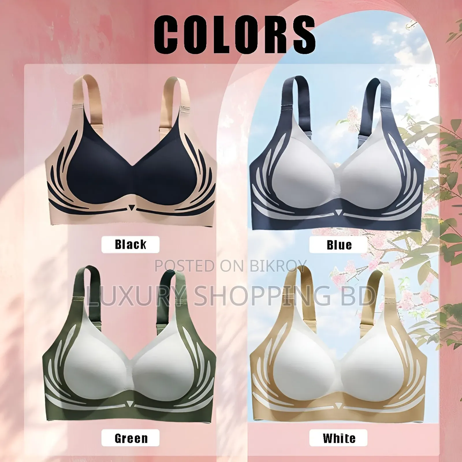 Women’s Seamless Wireless Push Up Bra – Soft Padded Comfort Bra