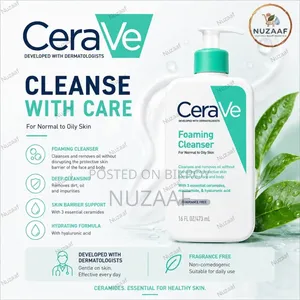 CeraVe Foaming Facial Cleanser for Normal to Oily Skin Care