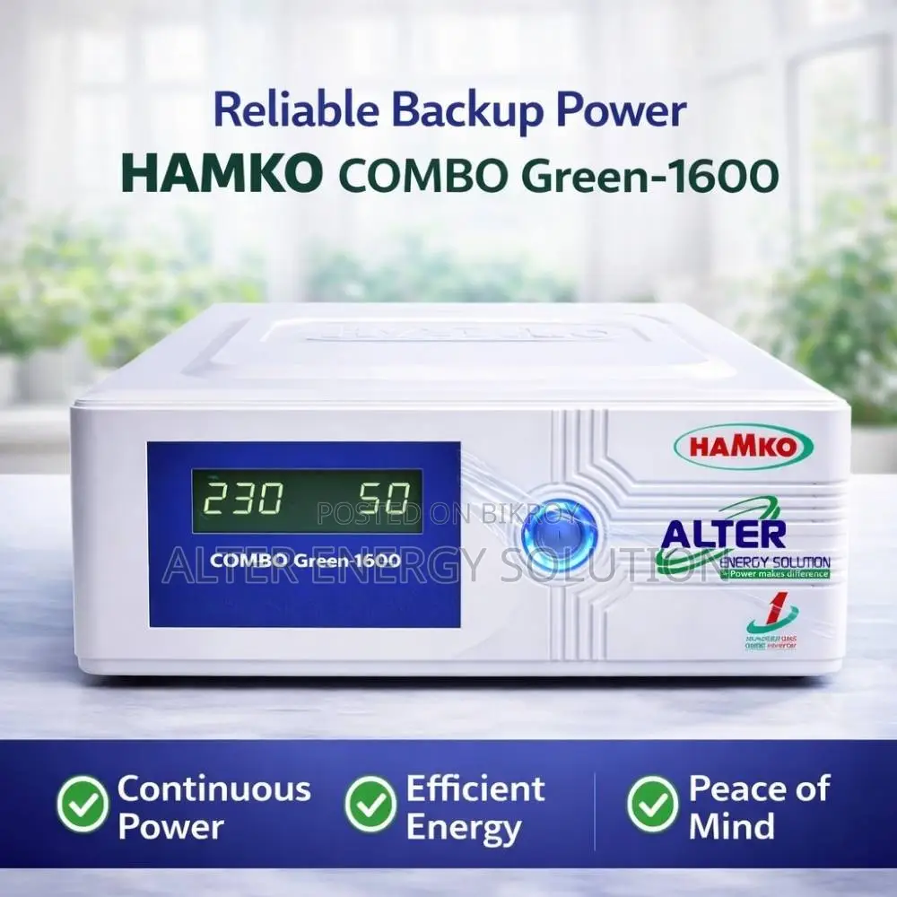 Hamko Combo Green-1600VA Sine Wave IPS/UPS & Solar