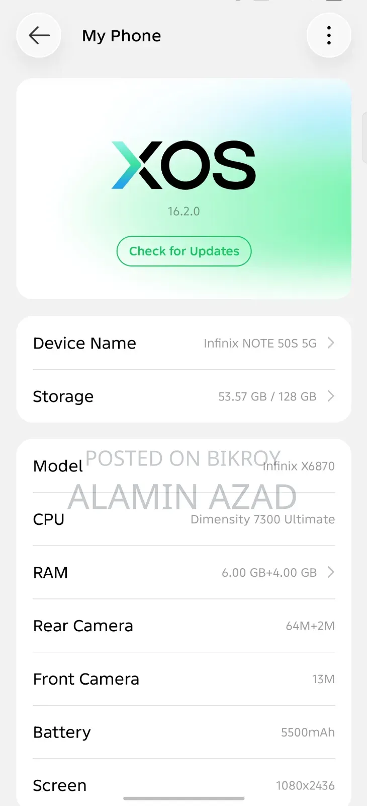 Infinix Note 50s 128 GB Blue