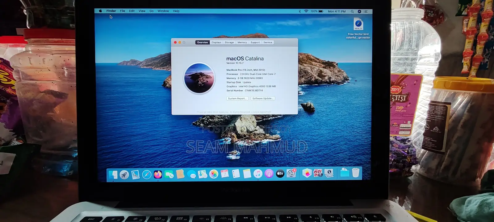 Laptop Apple MacBook 2012 8GB Intel Core I7 SSD 256GB