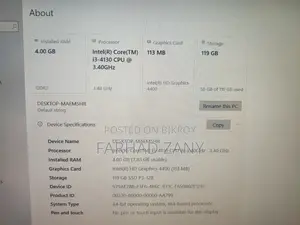 Desktop Computer 4GB RAM Intel Core I3 Processor 128GB SSD