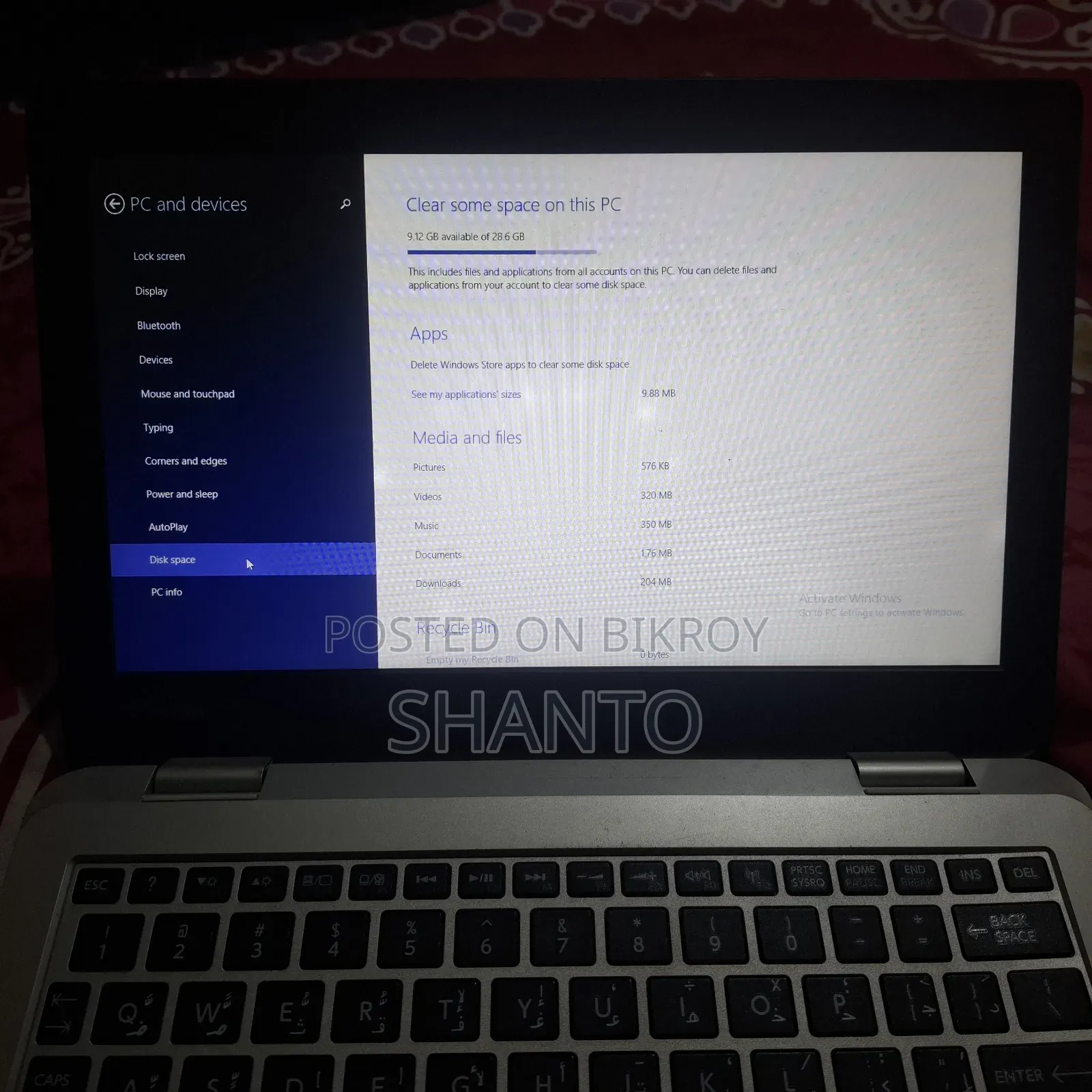 Laptop Toshiba Satellite CL15 2GB Intel Celeron SSD 32GB