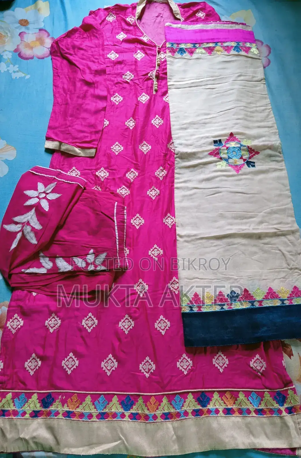 সুতি - লিলেন থ্রিপিস