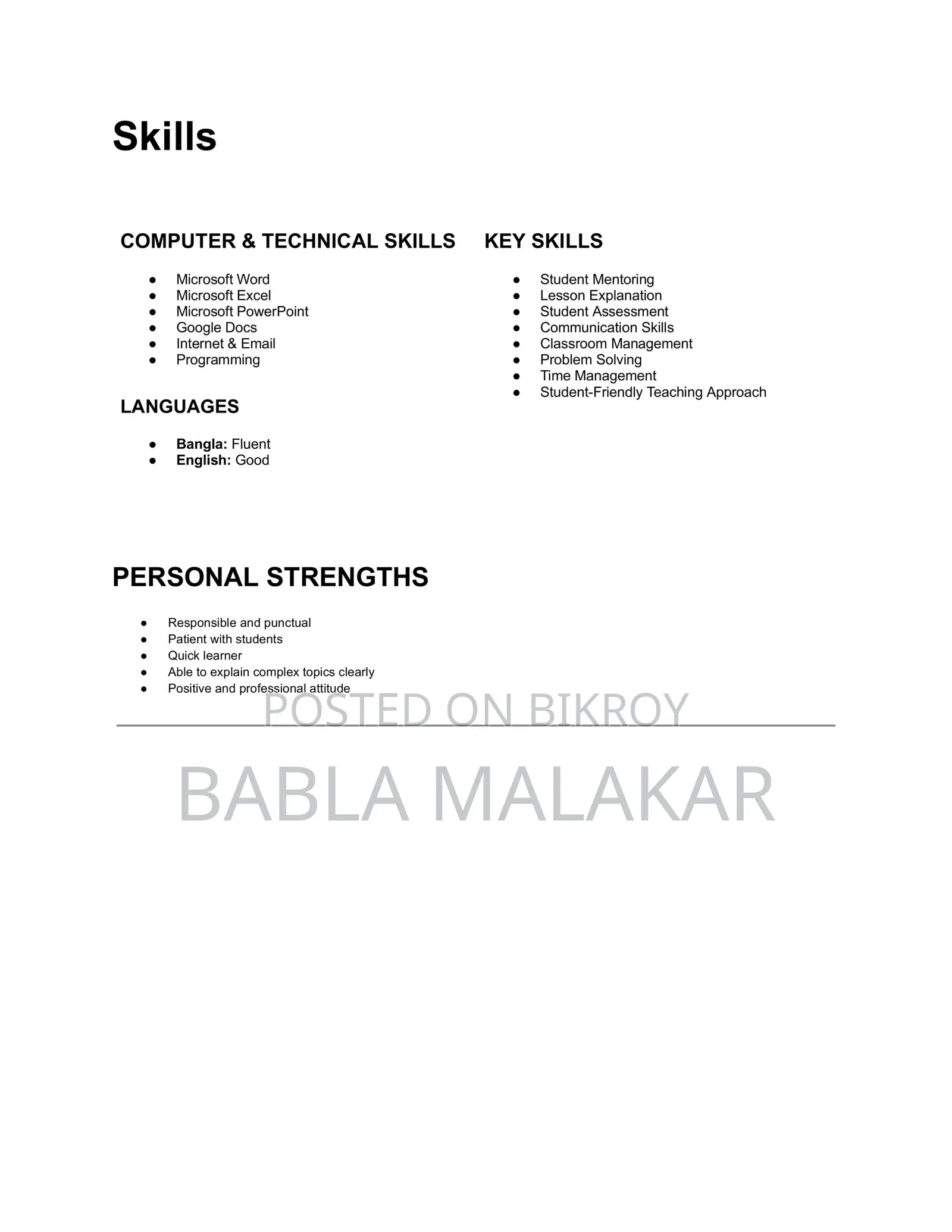 Assistant Teacher