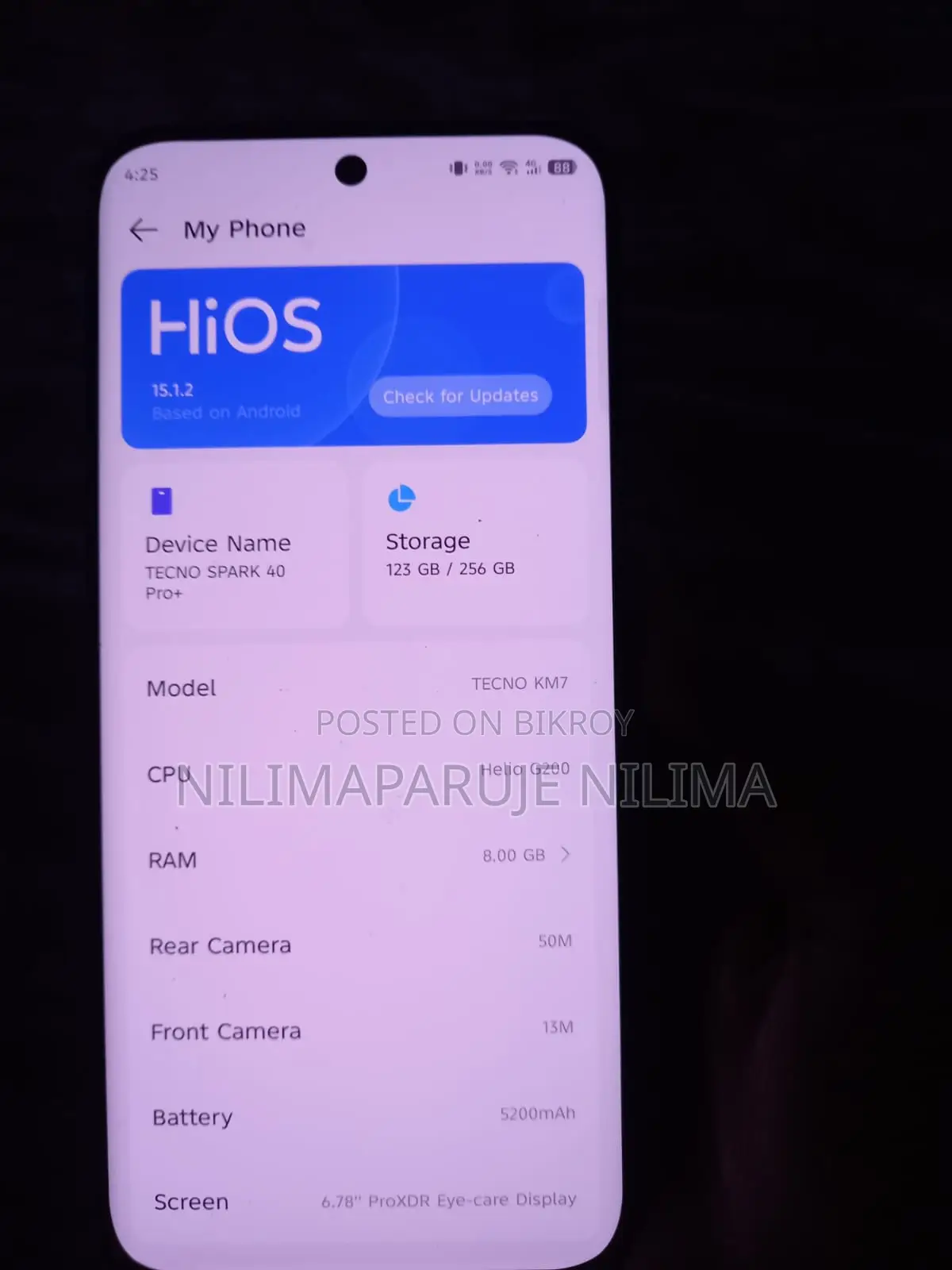 টেকনো স্পার্ক ৪০ প্রো ২৫৬ জিবি সিলভার