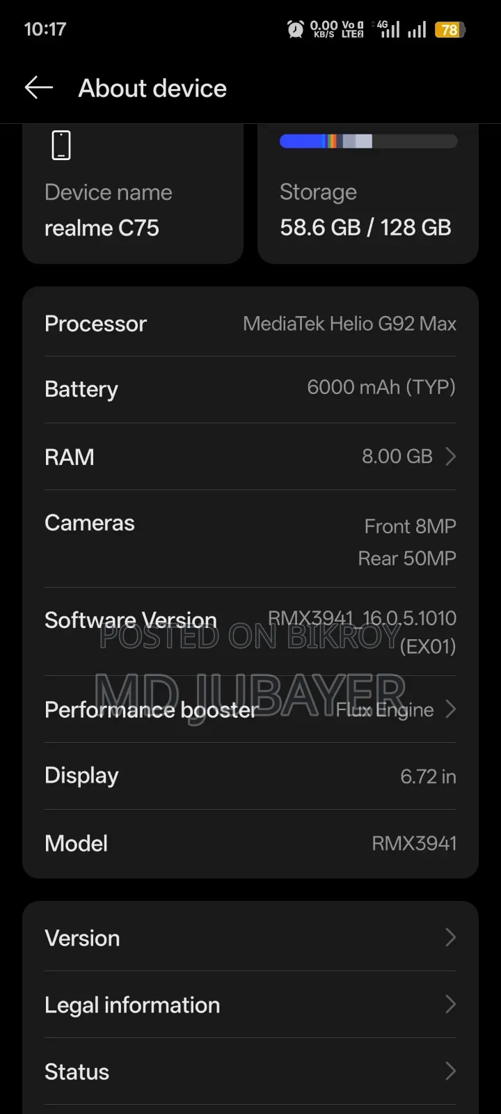 Realme C75 128 GB Black