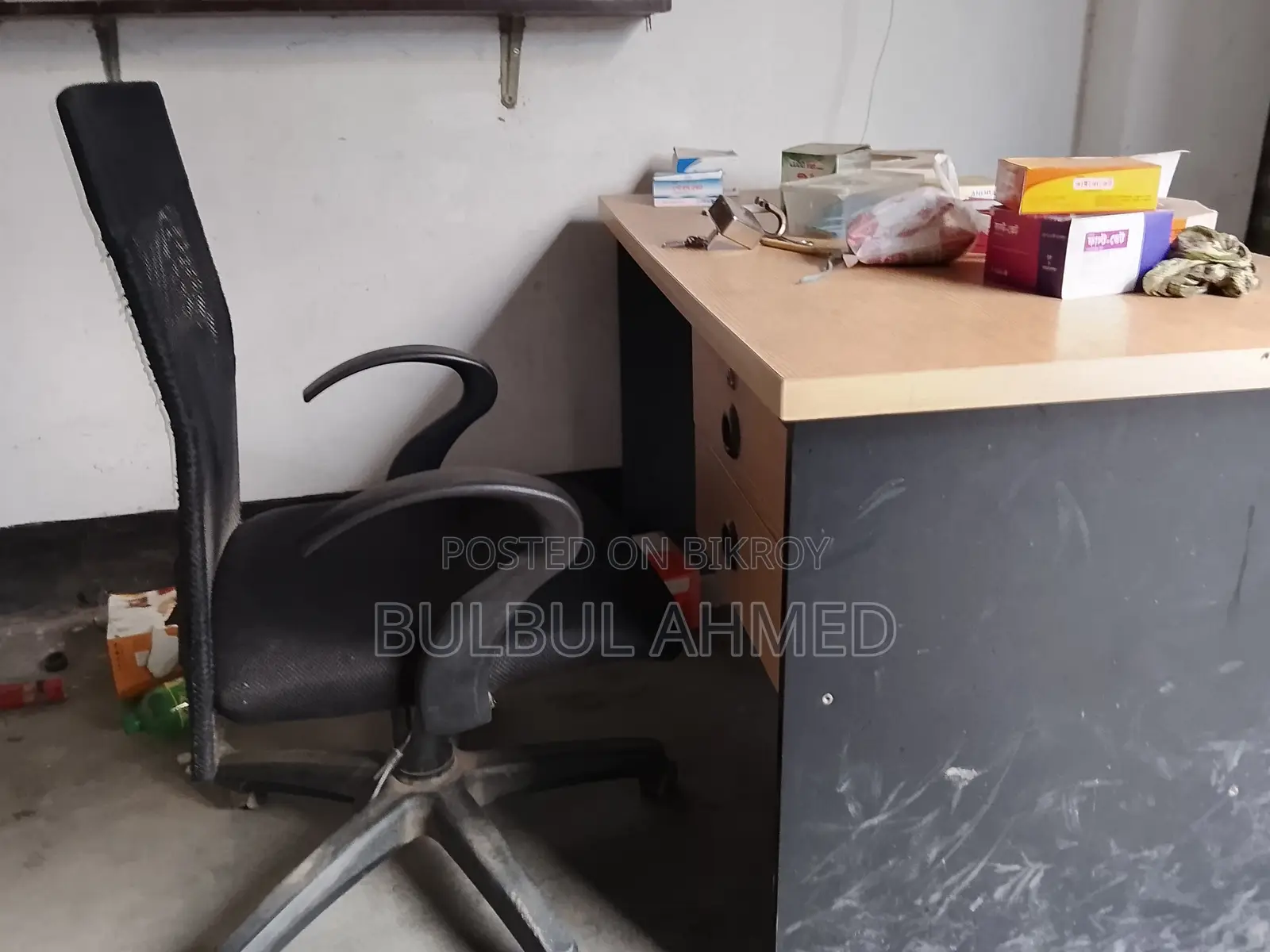 Chair and table will be sold.