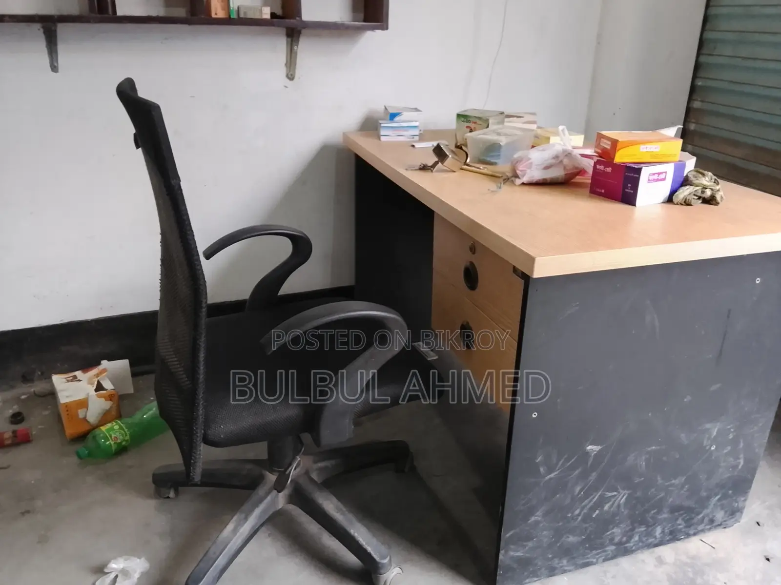 Chair and table will be sold.