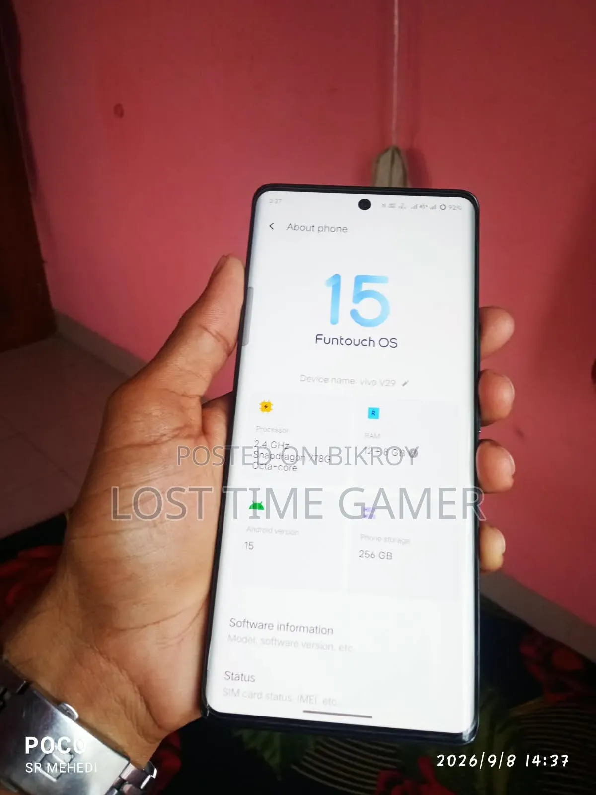 ভিভো ভি২৯ ৫জি ২৫৬ জিবি ব্ল্যাক
