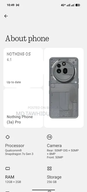 Nothing Phone 3a Pro 256 GB White