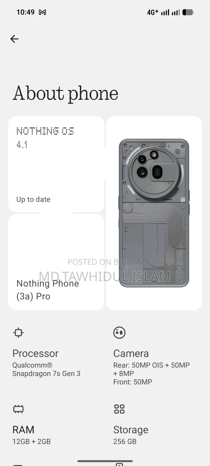 Nothing Phone 3a Pro 256 GB White