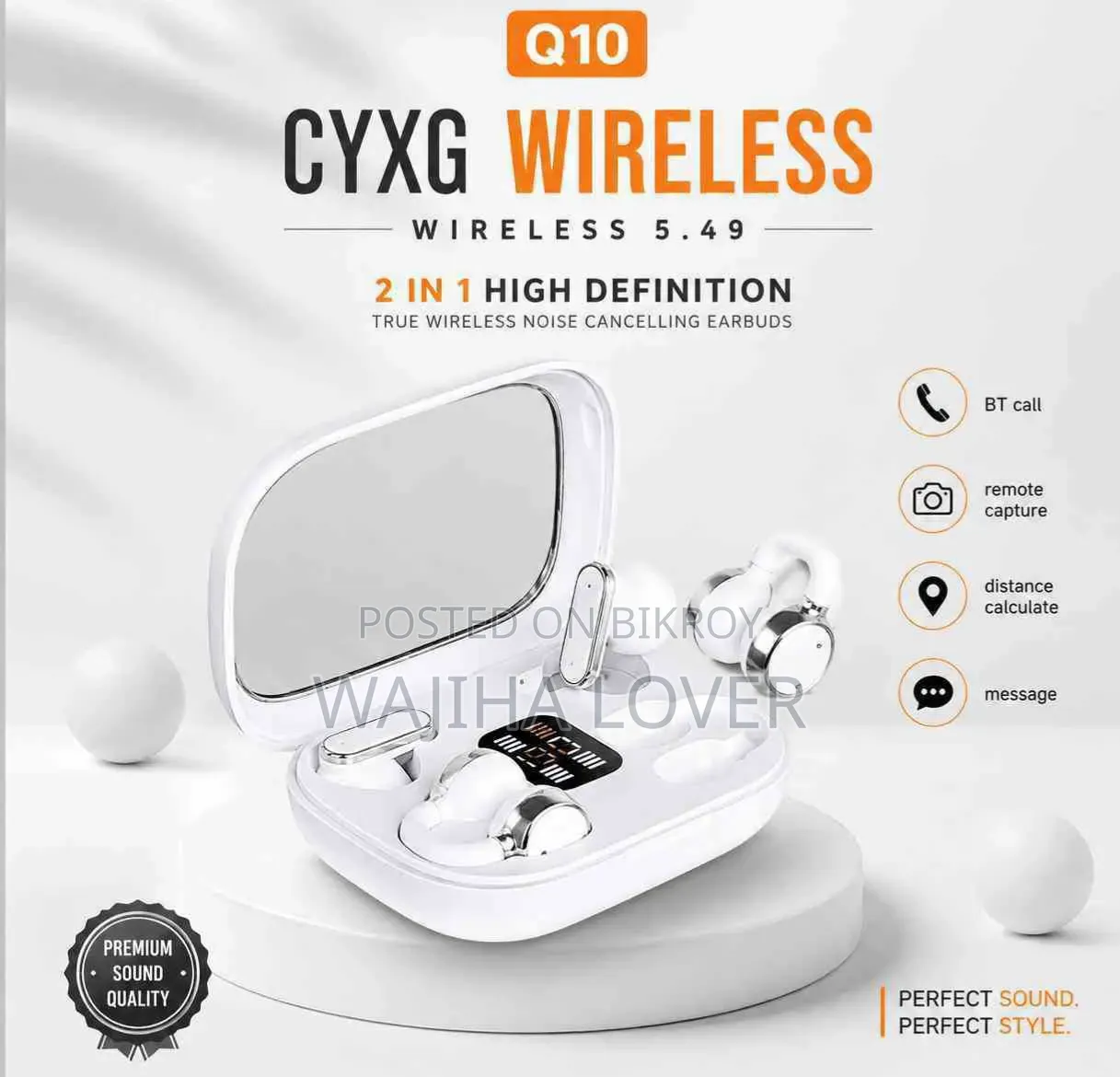 Q10 HiFi Stereo Couple Earbuds এক বক্সে ৪টি Earbuds