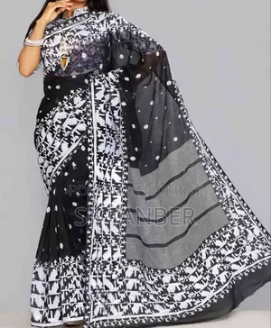 Half Silk Handprinted Sarees