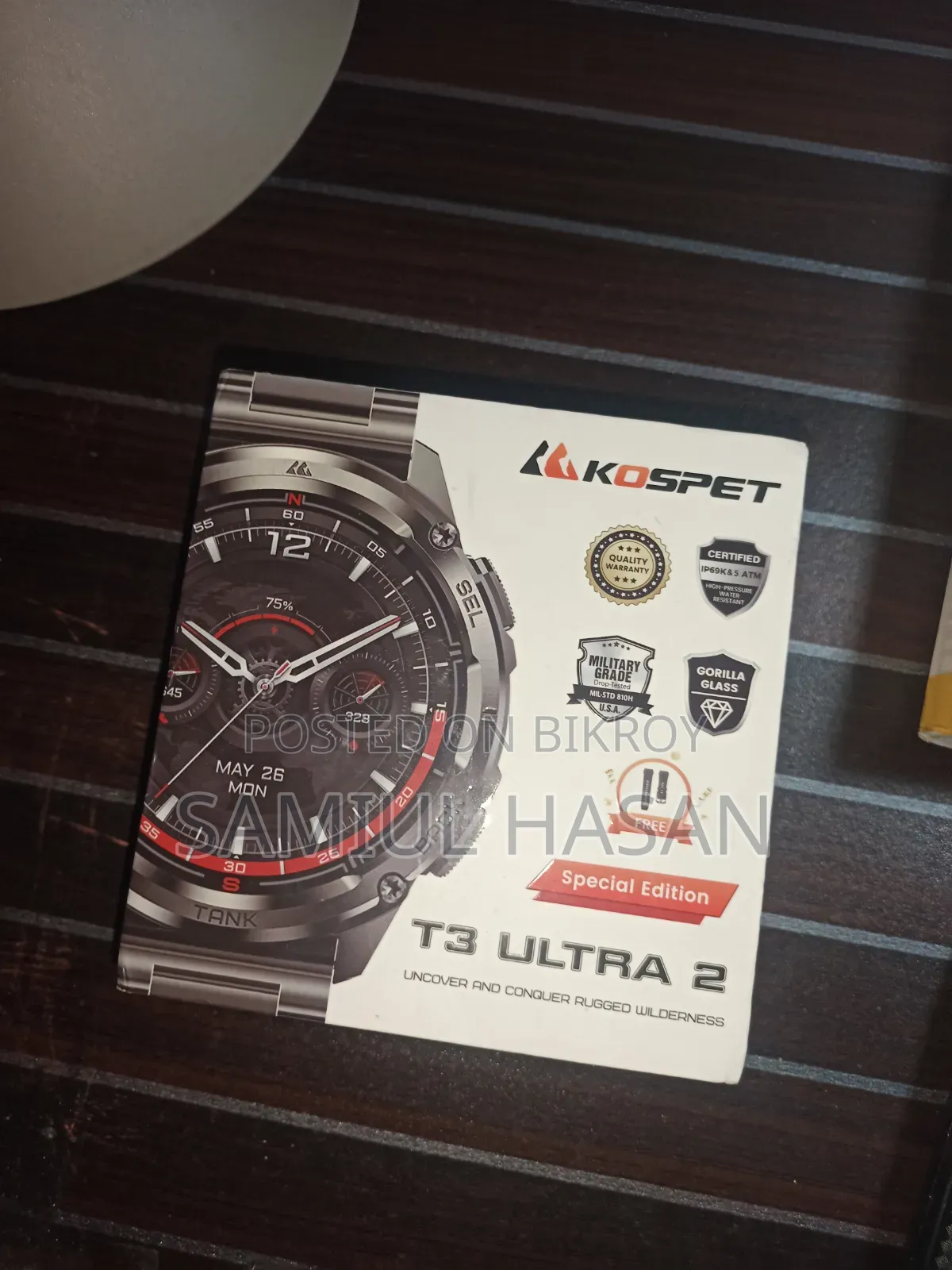 KOSPET T3 ULTRA 2 Smart Watch – Used, Full Box & Extra Straps