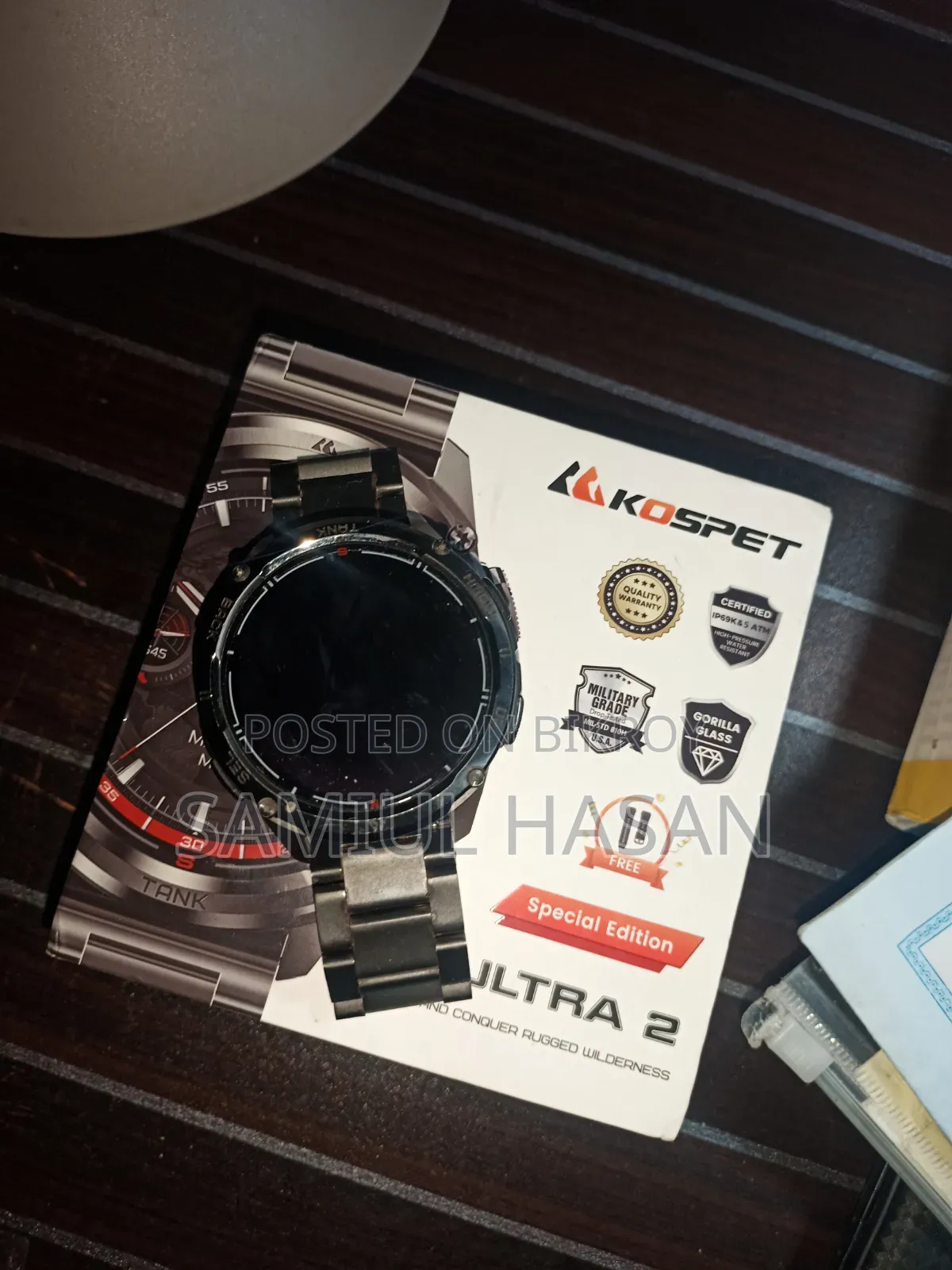 KOSPET T3 ULTRA 2 Smart Watch – Used, Full Box & Extra Straps