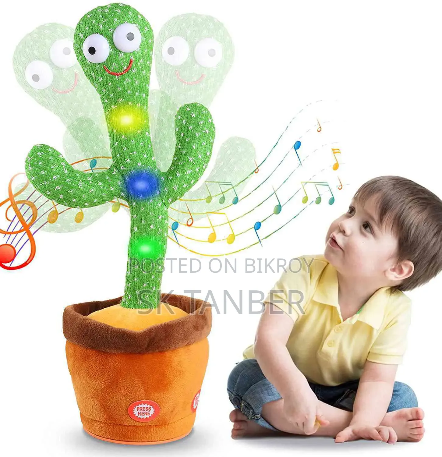 HelloKimi Singing Dancing Cactus Plush Toy for Kids